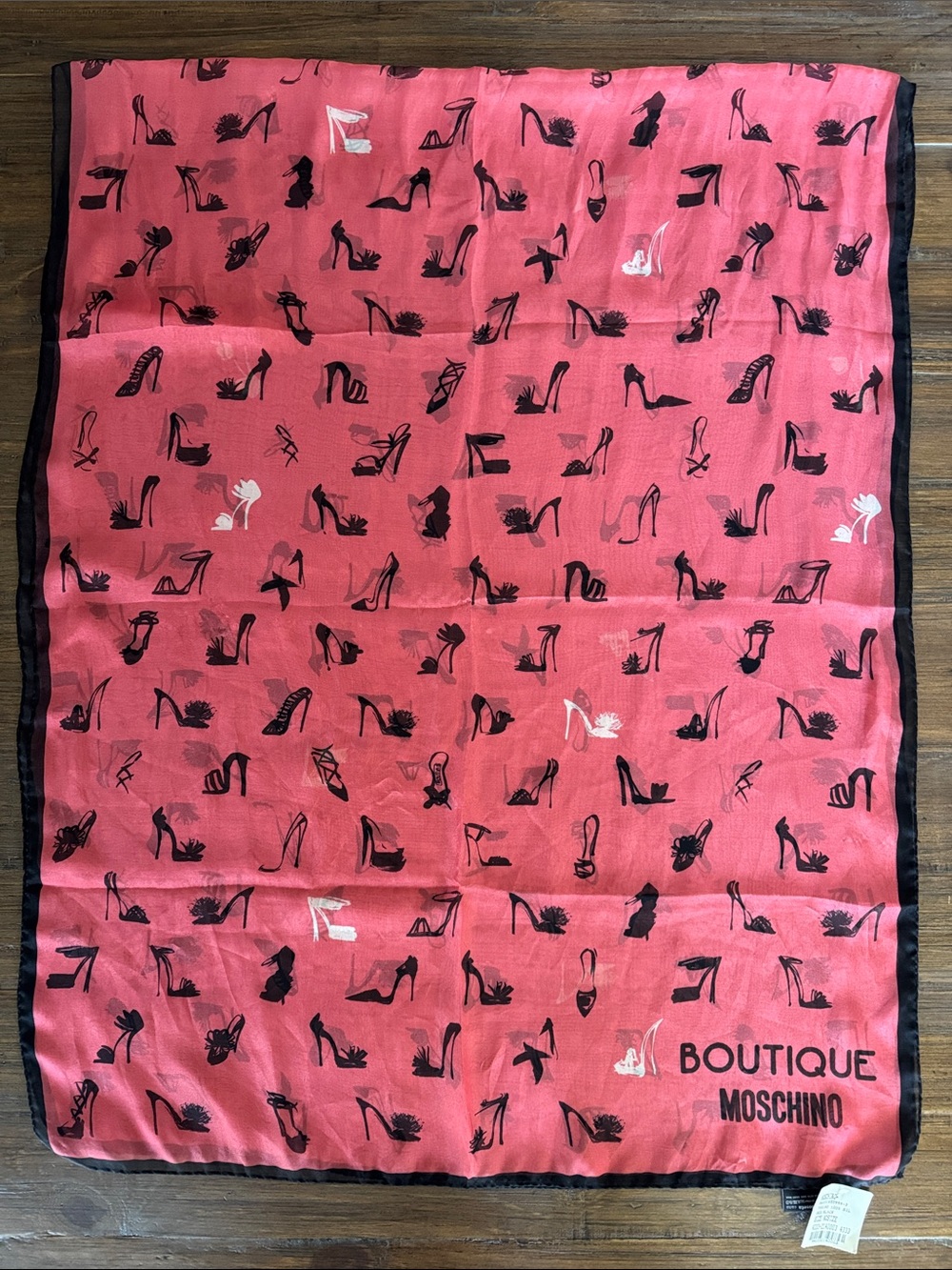 Vintage NWT Moschino Silk Sultry High Heel Shoe Print Scarf